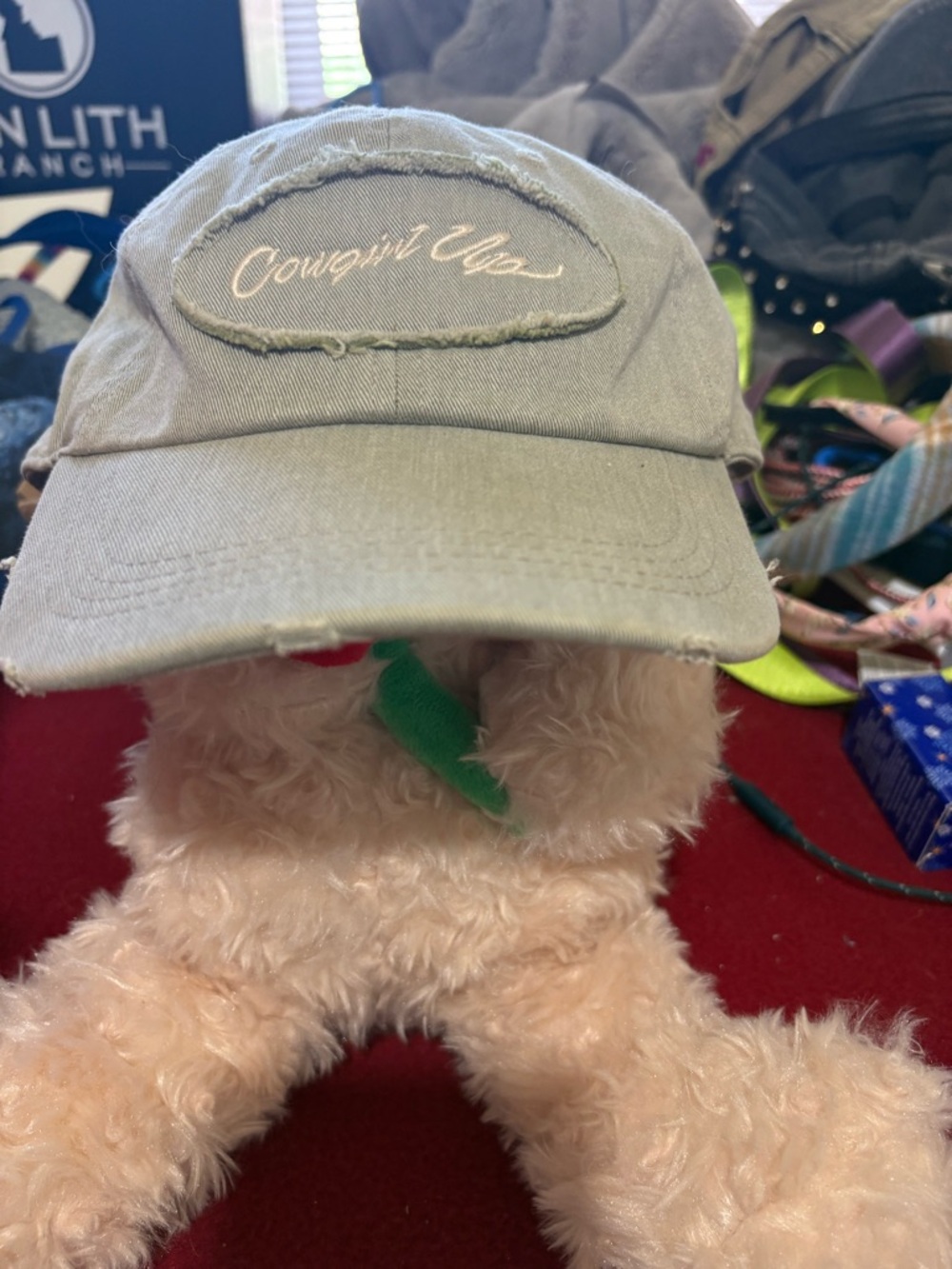 Cowgirl Up Women's Gray Distressed Baseball Cap